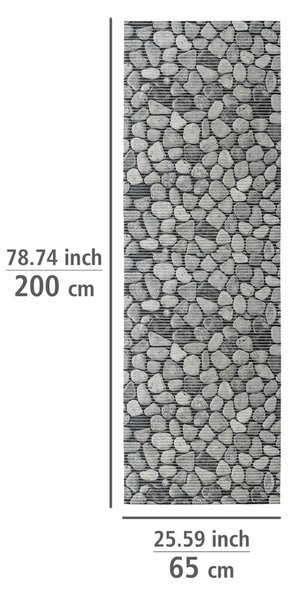 Šedá plastová koupelnová předložka 65x200 cm Sassi – Wenko