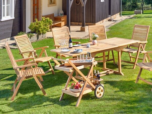 Obdélníkový stůl GENTLE 76x150-200x90cm, teak