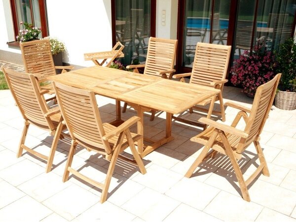 Obdélníkový stůl GENTLE 76x150-200x90cm, teak