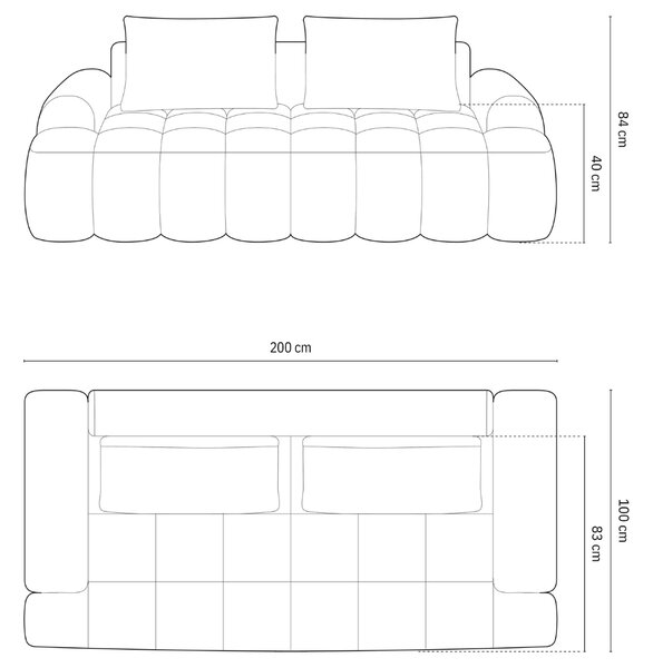 -25 % Dny MOMENTI– Cosmopolitan Design Zelená trojmístná pohovka Linz 200 cm