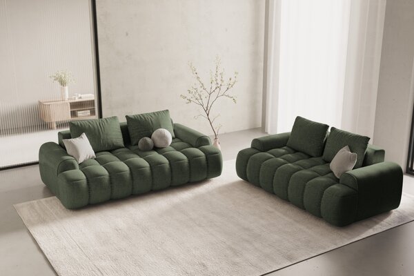 -25 % Dny MOMENTI– Cosmopolitan Design Zelená trojmístná pohovka Linz 200 cm
