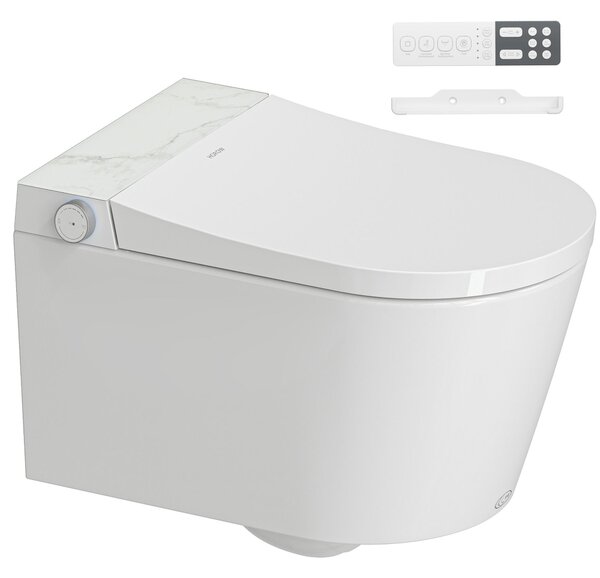 HOROW Inteligentní sprchový klozet bez ráfku, vyhřívaný bidet, elektrický klozet, japonské WC, sušení teplým vzduchem, péče o ženy, noční světlo
