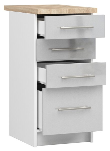 AKORD Furniture Factory KS0POLIBIAMETPOL016, Bílá, 16 mm, 4 zásuvka/zásuvek, 460 mm, 400 mm, 850 mm