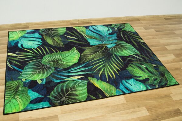 Balta Kusový koberec Monstera Listy palmy zelený Rozměr: 100x150 cm