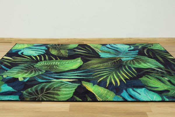 Balta Kusový koberec Monstera Listy palmy zelený Rozměr: 100x150 cm