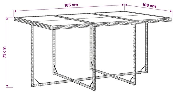 7dílný zahradní jídelní set s poduškami šedý polyratan 3211448