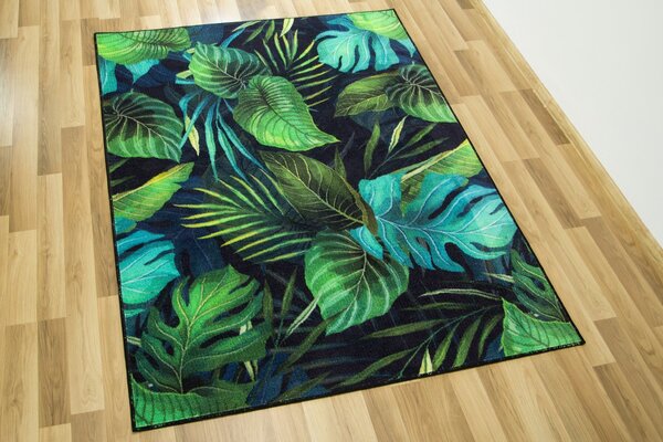Balta Kusový koberec Monstera Listy palmy zelený Rozměr: 100x150 cm
