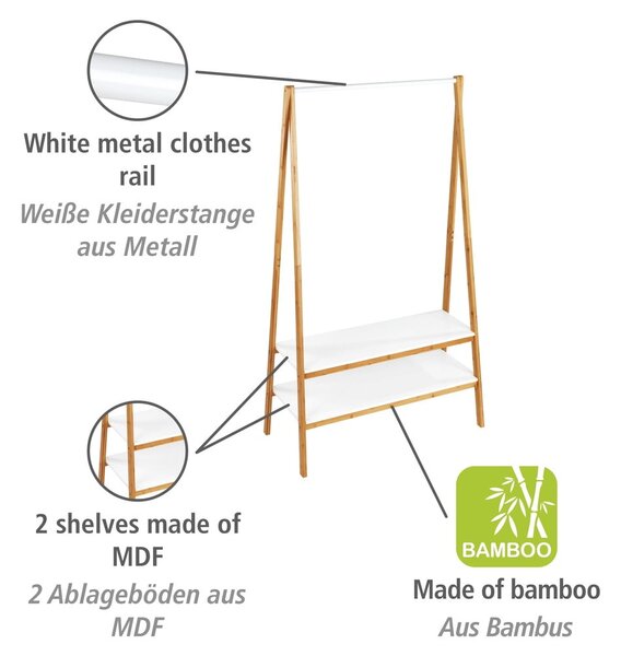 Bílý/přírodní bambusový stojan na oblečení Finja – Wenko