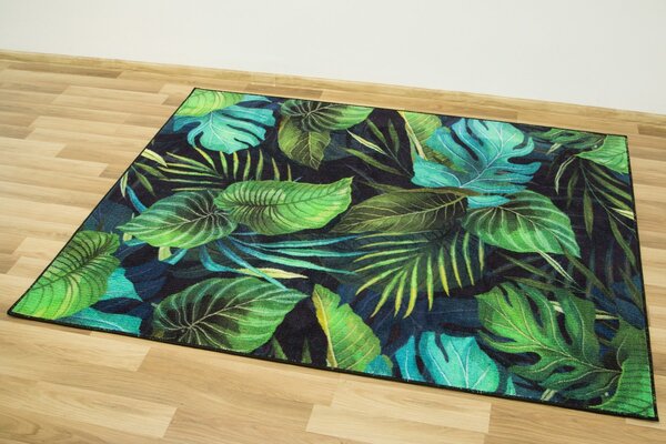 Balta Kusový koberec Monstera Listy palmy zelený Rozměr: 100x150 cm