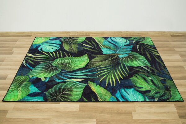 Balta Kusový koberec Monstera Listy palmy zelený Rozměr: 100x150 cm