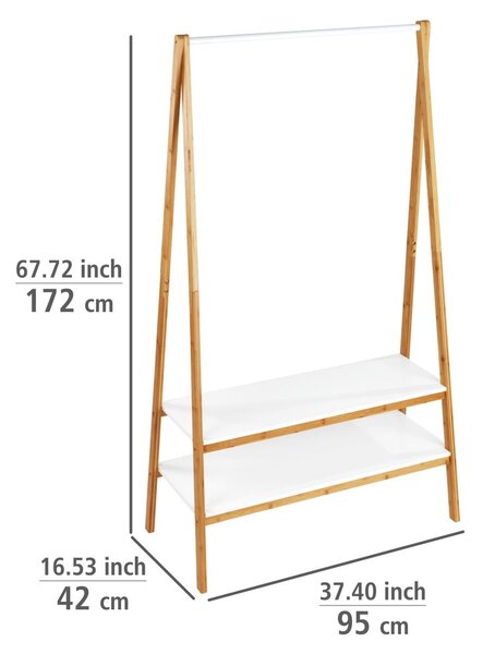 Bílý/přírodní bambusový stojan na oblečení Finja – Wenko
