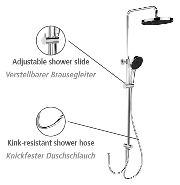 Sprchový set z nerezové oceli v leskle stříbrné barvě 120 cm Soft Water – Wenko