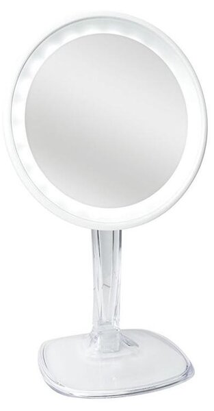 Kosmetické zrcátko UNIQ Halo LED s 10násobným zvětšením – bílé, průměr 17 cm