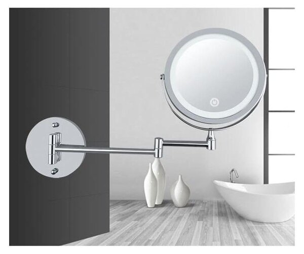 Kosmetické zrcadlo UNIQ LED s výsuvným ramenem a 10násobným zvětšením
