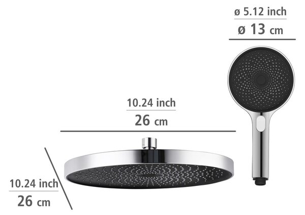 Sprchový set z nerezové oceli v leskle stříbrné barvě 120 cm Soft Water – Wenko