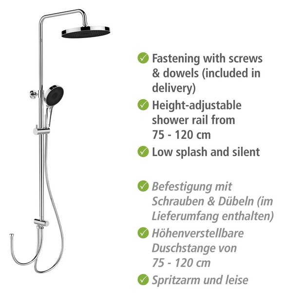 Sprchový set z nerezové oceli v leskle stříbrné barvě 120 cm Soft Water – Wenko