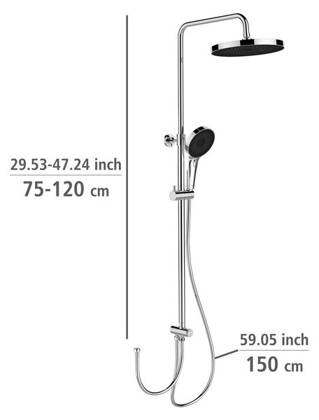 Sprchový set z nerezové oceli v leskle stříbrné barvě 120 cm Soft Water – Wenko