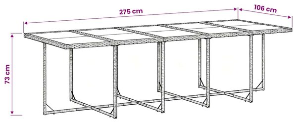 11dílný zahradní jídelní set s poduškami šedý polyratan 3211472