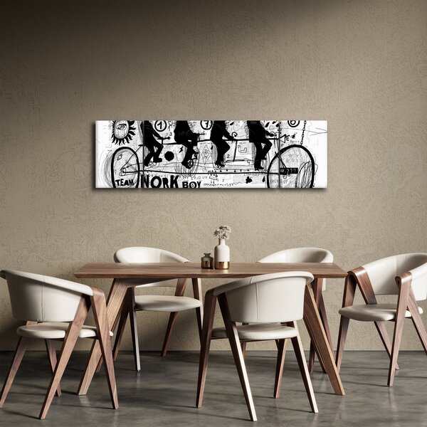 Obraz - Týmová práce, jízda na kole (170x50 cm)