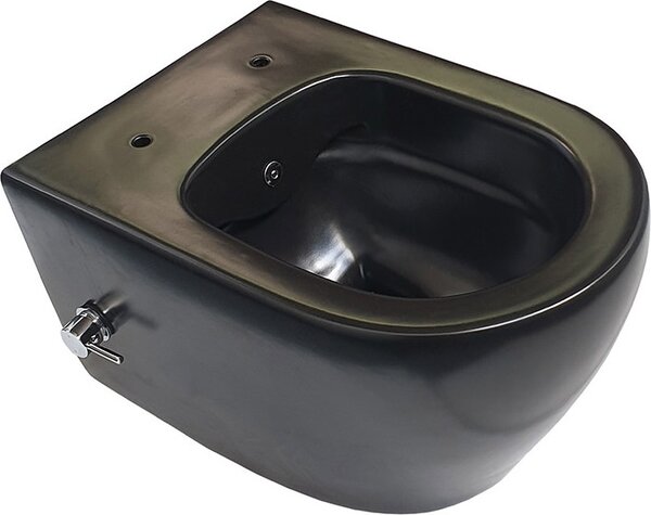 Závěsné WC bez ráfku Taharet/bidet/sprcha WC kohoutek na studenou/teplou vodu Černý