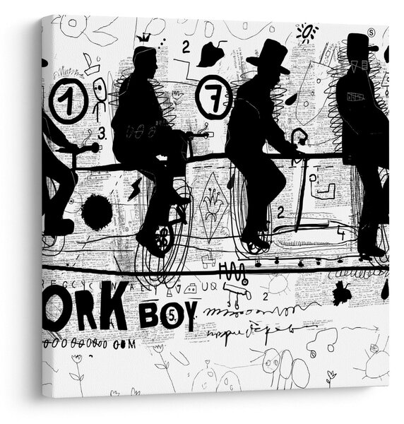 Obraz - Týmová práce, jízda na kole (30x30 cm)