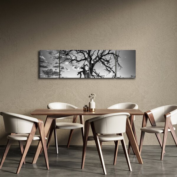 Obraz - Černobílý strom (170x50 cm)