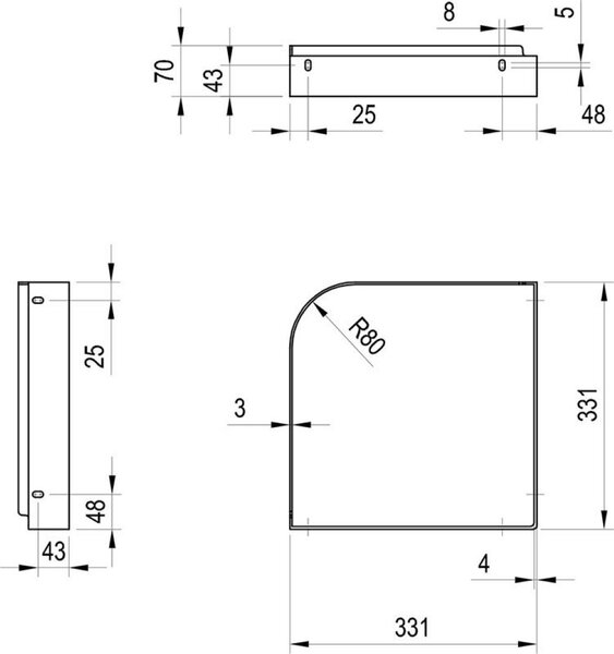 Ravak Yard konzole 34.1x34.1x7 cm bílá X01775