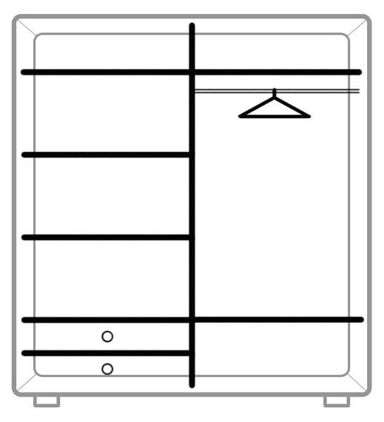 Šatní skříň Shela SVN-13 (bílá + bílý lesk)