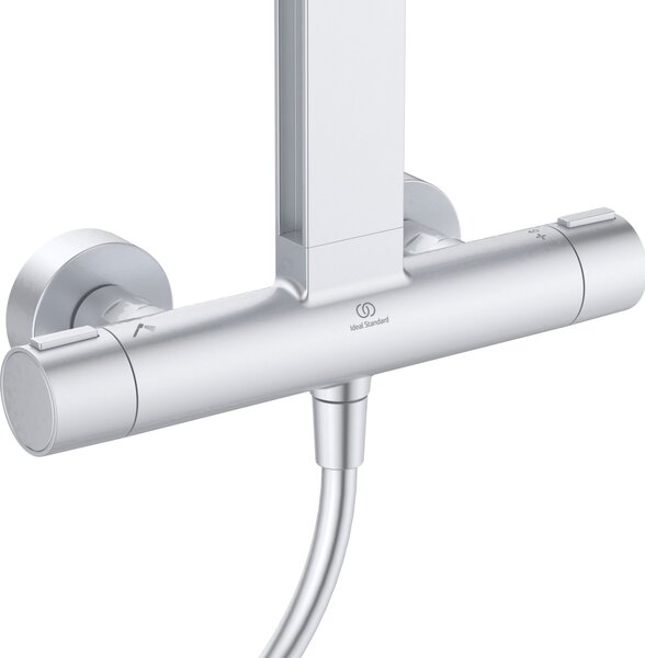 Ideal Standard Alu+ sprchová sada na stěnu s termostatem s dešťovou sprchou chrom BD583SI