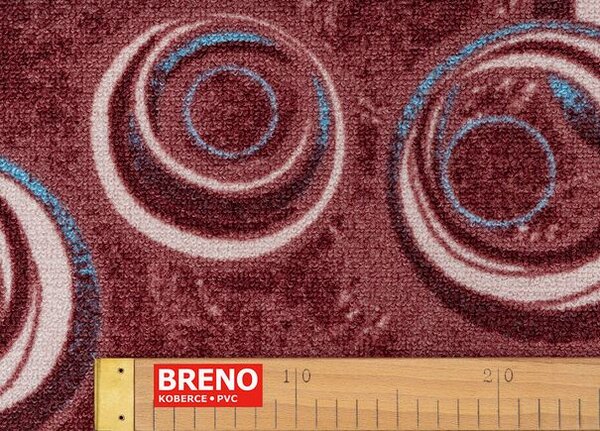 Breno Metrážový koberec DROPS 84 červený, šíře 400 cm