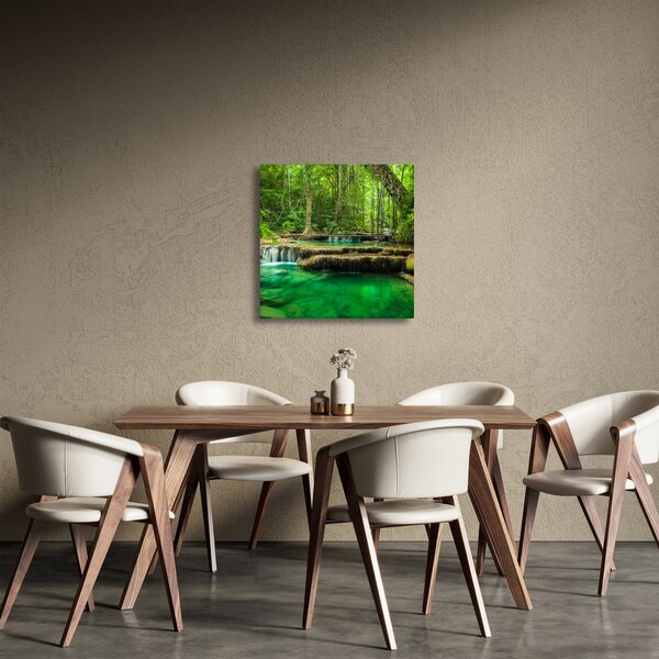Obraz - Vodopád Erawan v Kanchanaburi, Thajsko (30x30 cm)