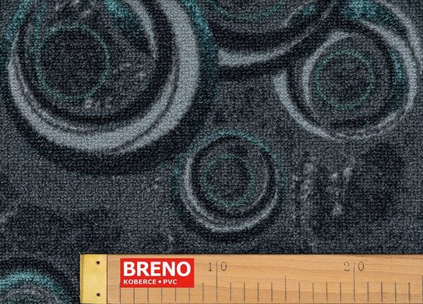 Breno Metrážový koberec DROPS 99 šedý, šíře 400 cm