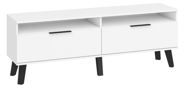 TV stolek/skříňka Shela SVN-11 (bílá + bílý lesk)