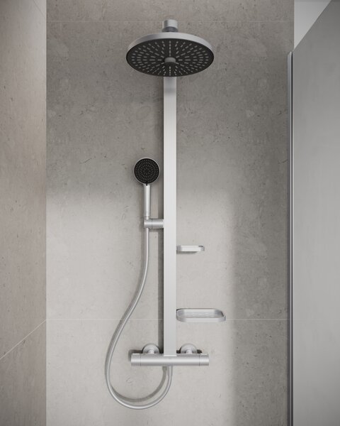 Ideal Standard Alu+ sprchová sada na stěnu s termostatem s dešťovou sprchou chrom BD583SI