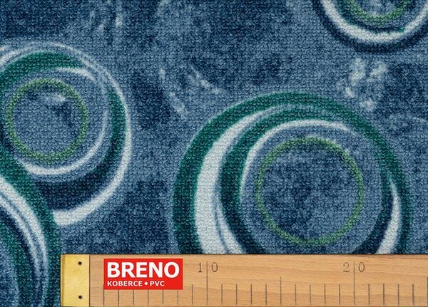 Breno Metrážový koberec DROPS 74 modrý, šíře 400 cm