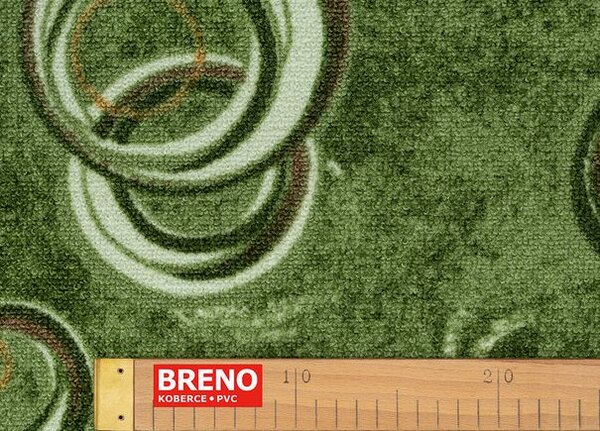 Breno Metrážový koberec DROPS 24 zelený, šíře 400 cm