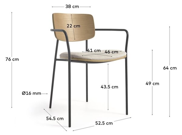 Jídelní židle v černo-přírodní barvě Maureen – Kave Home