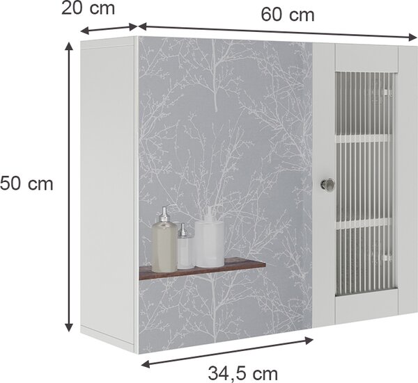 Koupelnová zrcadlová skříňka Vicco Malte Bílá 60 x 50 cm se zrcadlem, Model 54267