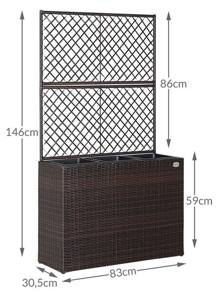 Deuba Květinový box s vypletem - hnědý