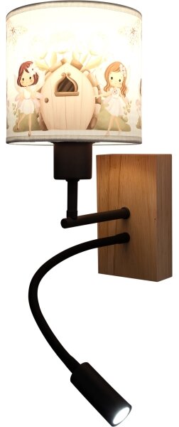 BRILAGI- LED Flex. lampa BOBO WOOD 1xE27/25W/230V + LED/3W dub/čer./b./růž./víly