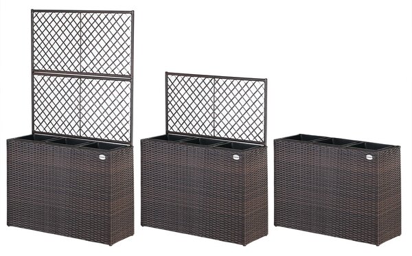 Deuba Květinový box s vypletem - hnědý