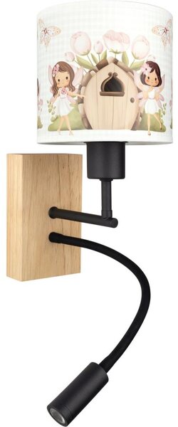 BRILAGI- LED Flex. lampa BOBO WOOD 1xE27/25W/230V + LED/3W dub/čer./b./růž./víly