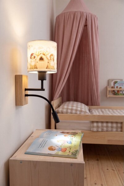 BRILAGI- LED Flex. lampa BOBO WOOD 1xE27/25W/230V + LED/3W dub/čer./b./růž./víly