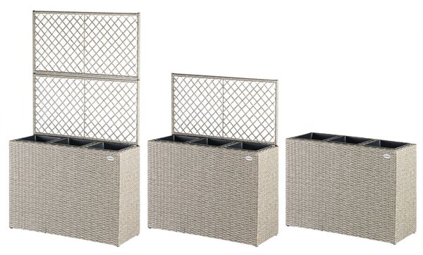 Deuba Květinový box s vypletem - krémový