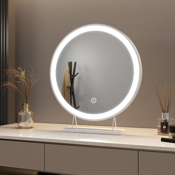 Kosmetické zrcadlo Heilmetz LED, kulaté (průměr 48 cm), s osvětlením a 3 možnostmi barevného podání