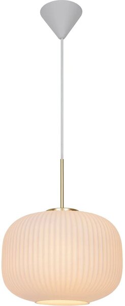 Nordlux Milford závěsné svítidlo 1x60 W bílá-mosaz-opálová 2213213001