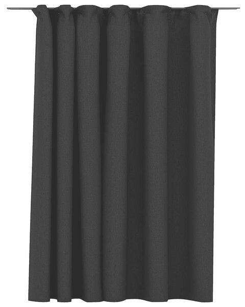 Zatemňovací závěs s háčky vzhled lnu antracitový 290 x 245 cm 321167