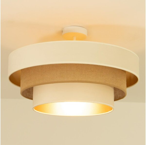 Přisazený lustr WENTA 1xE27/60W/230V pr. 50 cm béžová/juta