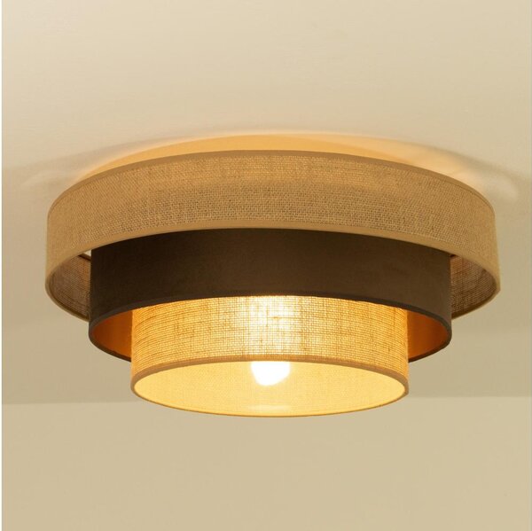 Stropní svítidlo WENTA 1xE27/60W/230V pr. 50 cm juta/hnědá