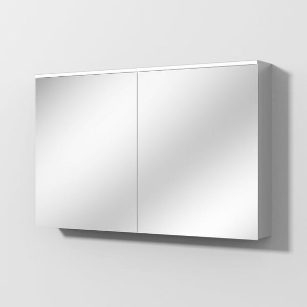 Sanipa Reflection, zrcadlová skříňka z hliníku, model ARND 120, s LED osvětlovacím panelem